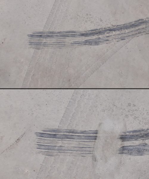 시멘트바닥 타이어마크
